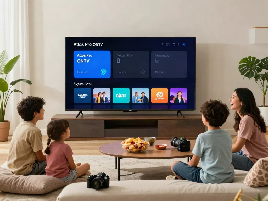 Expérience de visionnage familiale avec Atlas Pro sur Smart TV et appareils mobiles